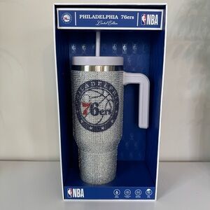 NBA x Hydrapeak Philadelphia 76ers 40oz Stainless Steel Bling Tumbler NIB